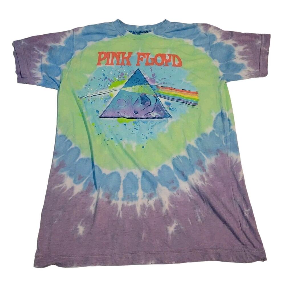 Liquid Blue Pink Floyd T Shirt Medium Tye Dye Dark The Side Of The Moon